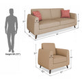 Adorn India Harlem 5 Seater 3-1-1 Sofa Set (Beige) (3 Year Warranty)