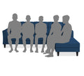 Adorn India Maddox Tufted L Shape 6 Seater Sofa Set RHS (Blue) (3 Year Warranty)