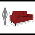 Adorn India Darcy 3 Seater Sofa (Red) (3 Year Warranty)
