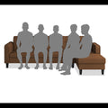 Rio Elegant L Shape 6 Seater Sofa Set (RHS) (Brown)