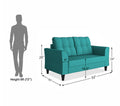 Adorn India Maddox Tufted 2 Seater Sofa (Aqua Blue) (3 Year Warranty)