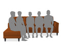 Adorn India Maddox Tufted L Shape 6 Seater Sofa Set LHS (Rust) (3 Year Warranty)