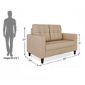 Adorn India Darcy 2 Seater Sofa (Beige) (3 Year Warranty)
