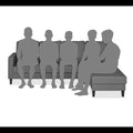 Chandler Plain L Shape 6 Seater Sofa Set RHS (Grey)