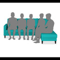 Chandler Plain L Shape 6 Seater Sofa Set RHS (Aqua Blue)