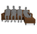 Adorn India Maddox Tufted L Shape 6 Seater Sofa Set RHS (Brown) (3 Year Warranty)