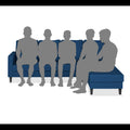 Chandler Plain L Shape 6 Seater Sofa Set RHS (Blue)