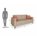 Adorn India Harlem 3 Seater Sofa (Beige) (3 Year Warranty)