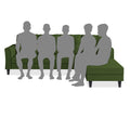 Adorn India Maddox Tufted L Shape 5 Seater Sofa Set RHS (Green) (3 Year Warranty)