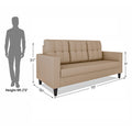 Adorn India Darcy 3 Seater Sofa (Beige) (3 Year Warranty)