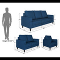 Chandler Decent 3+2+1 6 Seater Sofa Set (Blue)