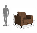 Adorn India Maddox Tufted 1 Seater Sofa (Brown) (3 Year Warranty)