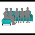 Chandler Plain L Shape 6 Seater Sofa Set Lhs (Aqua Blue)