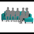 Rio Elegant L Shape 6 Seater Sofa Set (RHS) (Aqua Blue)
