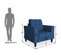 Adorn India Maddox Tufted 1 Seater Sofa (Blue) (3 Year Warranty)