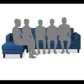 Rio Elegant L Shape 6 Seater Sofa Set (LHS) (Blue)