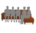 Adorn India Maddox Tufted L Shape 5 Seater Sofa Set RHS (Rust) (3 Year Warranty)