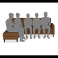 Chandler Plain L Shape 6 Seater Sofa Set Lhs (Brown)