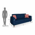 Adorn India Harlem 3 Seater Sofa (Blue) (3 Year Warranty)