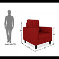 Adorn India Darcy 1 Seater Sofa (Red) (3 Year Warranty)