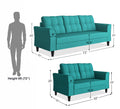 Adorn India Maddox Tufted 5 Seater 3+2 Sofa Set (Aqua Blue) (3 Year Warranty)
