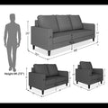 Chandler Decent 3+2+1 6 Seater Sofa Set (Grey)
