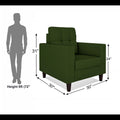 Adorn India Darcy 1 Seater Sofa (Green) (3 Year Warranty)