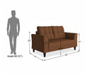 Adorn India Maddox Tufted 2 Seater Sofa (Brown) (3 Year Warranty)