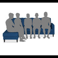 Chandler Plain L Shape 6 Seater Sofa Set Lhs (Blue)