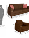 Adorn India Harlem 5 Seater 3-1-1 Sofa Set (Brown)