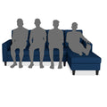 Darcy L Shape 6 Seater Sofa Set (RHS) (Blue)