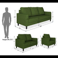 Chandler Decent 3+2+1 6 Seater Sofa Set (Green)