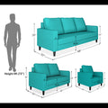 Chandler Decent 3+2+1 6 Seater Sofa Set (Aqua Blue)