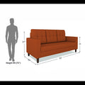 Adorn India Darcy 3 Seater Sofa (Rust) (3 Year Warranty)