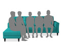 Adorn India Maddox Tufted L Shape 6 Seater Sofa Set LHS (Aqua Blue) (3 Year Warranty)