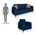 Adorn India Harlem 5 Seater 3-1-1 Sofa Set (Blue)(3 Year Warranty)