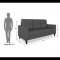 Adorn India Darcy 3 Seater Sofa (Grey) (3 Year Warranty)