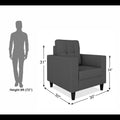 Adorn India Darcy 1 Seater Sofa (Grey) (3 Year Warranty)