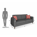 Adorn India Harlem 3 Seater Sofa (Grey) (3 Year Warranty)