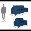 Chandler Decent 3+2 5 Seater Sofa Set (Blue)