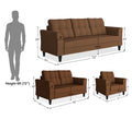 Adorn India Maddox Tufted 3+2+1 6 Seater Sofa Set (Brown) (3 Year Warranty)