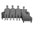 Adorn India Maddox Tufted L Shape 5 Seater Sofa Chenille Sofa Set RHS (Grey) (3 Year Warranty)