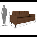 Adorn India Darcy 3 Seater Sofa (Brown) (3 Year Warranty)