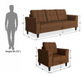 Adorn India Maddox Tufted 3-1-1 5 Seater Sofa Set (Brown) (3 Year Warranty)