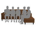 Adorn India Maddox Tufted L Shape 6 Seater Sofa Set RHS (Brown)
