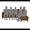 Chandler Plain L Shape 6 Seater Sofa Set RHS (Brown)
