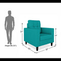 Adorn India Darcy 1 Seater Sofa (Aqua Blue) (3 Year Warranty)