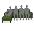 Adorn India Maddox Tufted L Shape 5 Seater Sofa Set LHS (Green) (3 Year Warranty)