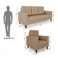 Adorn India Darcy 3+1+1 5 Seater Sofa Set (Beige) (3 Year Warranty)