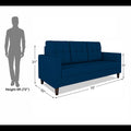 Adorn India Darcy 3 Seater Sofa (Blue) (3 Year Warranty)